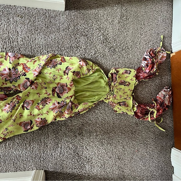 Free People Citrus Skies halter neck puff sleeve cut out jumpsuit medium - Picture 5 of 8